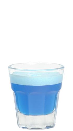 Chupito de tequila y Tropical Blu
